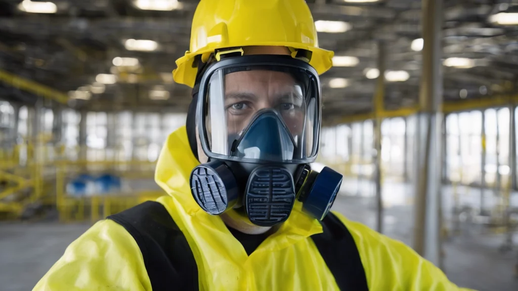 Man in HAZWOPER certification suit in Minnesota