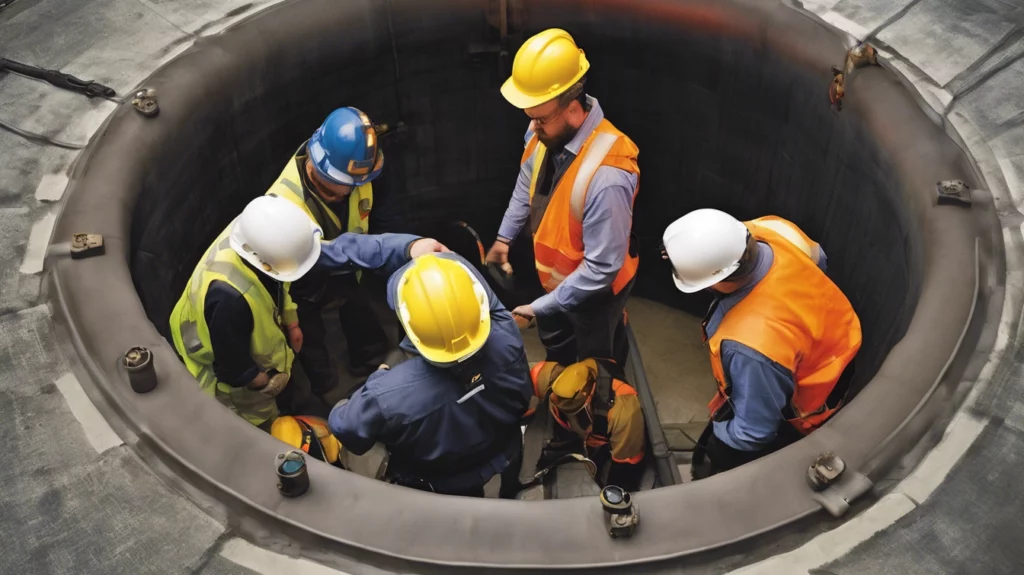 Workers for OSHA confined space training in Texas