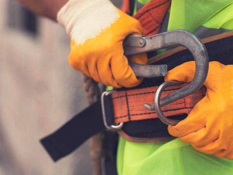 Man training for fall protection training in Florida