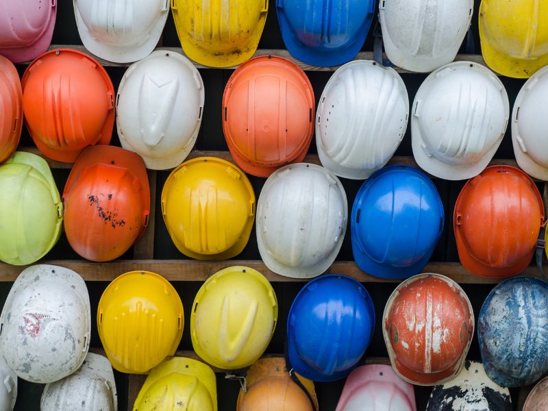 Hard hats for HAZWOPER refresher in California