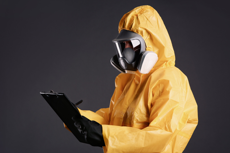 Man in suit for 8-hour HAZWOPER training in Florida