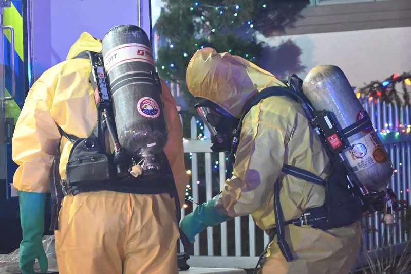 Men in suits for 40-hour HAZWOPER training in Texas