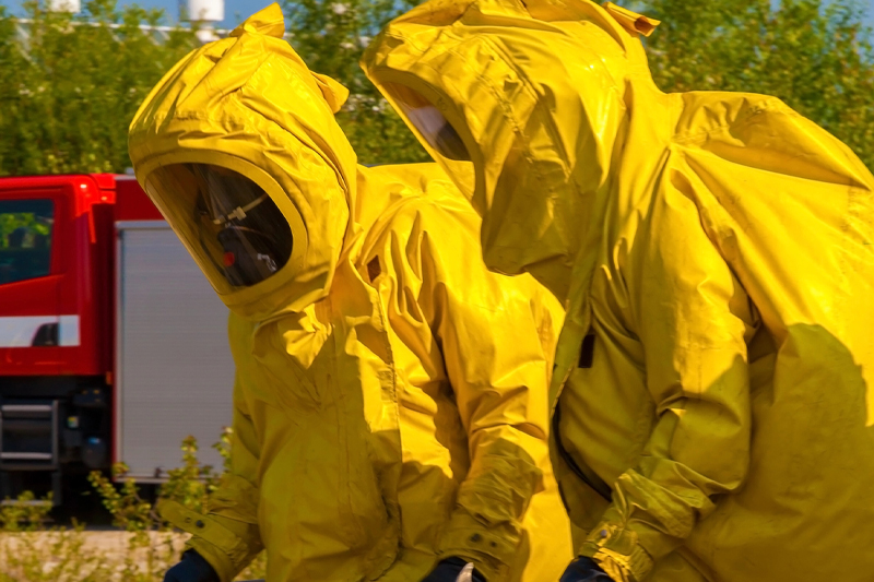 Men in suits for 40-hour HAZWOPER training in Texas