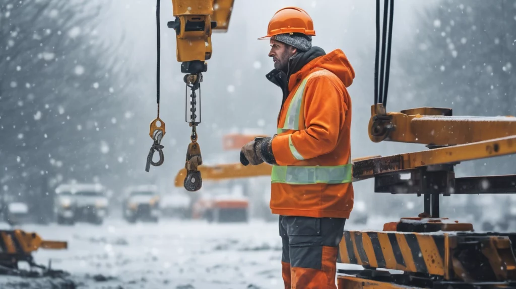 Man working with a machine for cold stress training in New York