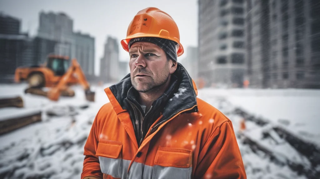 Man working for cold stress training in Colorado