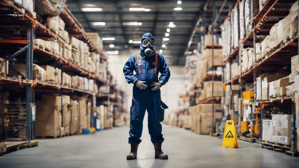 Man in warehouse for 24-hour HAZWOPER training in Oklahoma